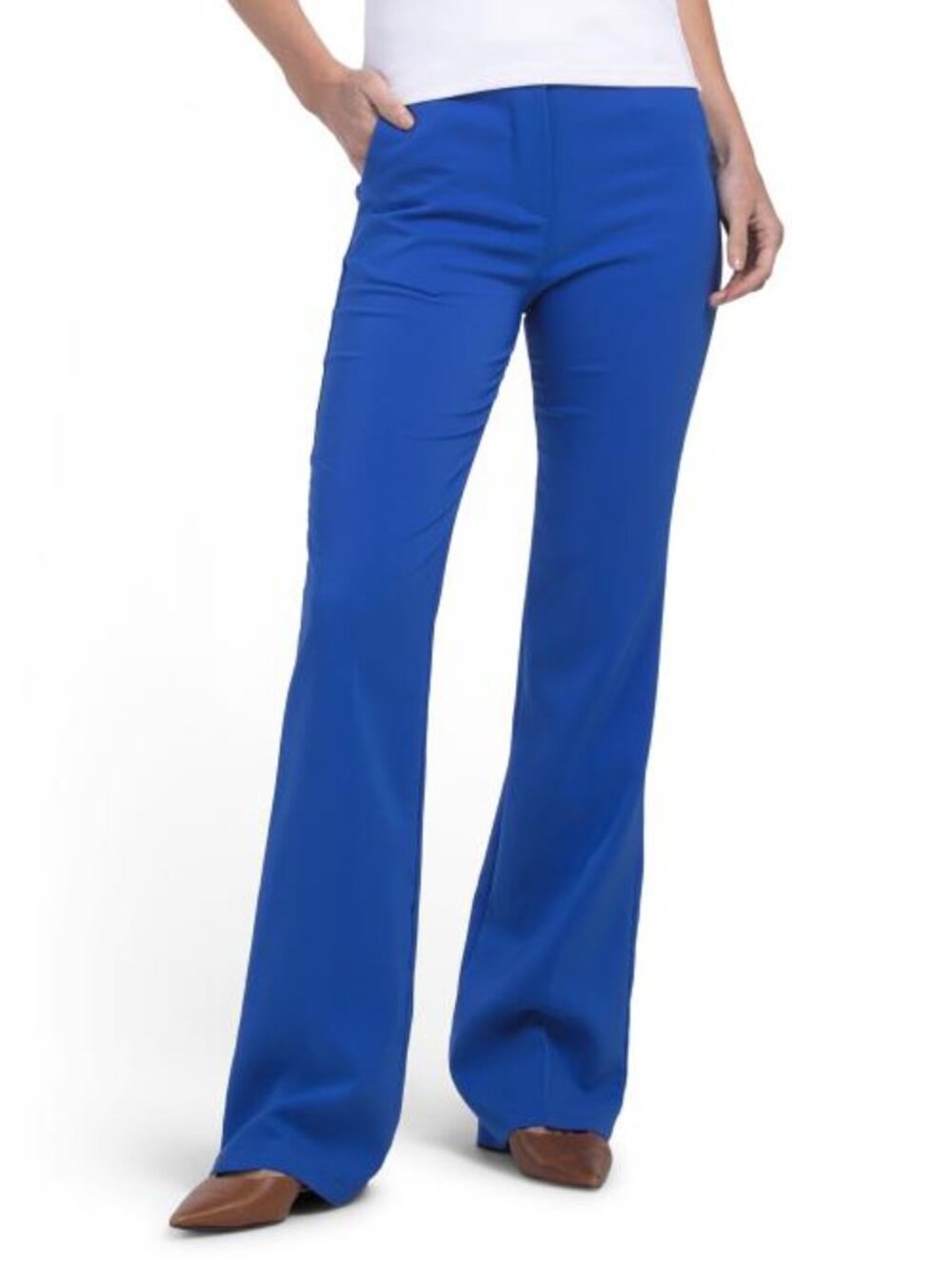 VENTI Made In Italy Solid Mini Flare Bootcut Dress Pants